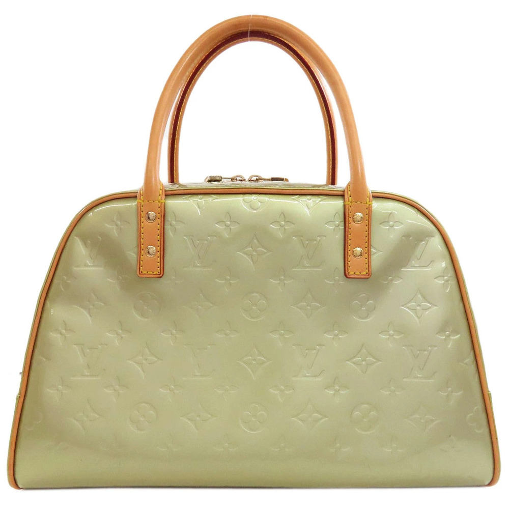 Louis Vuitton Tompkins Leather Square Vernis Handbag Black